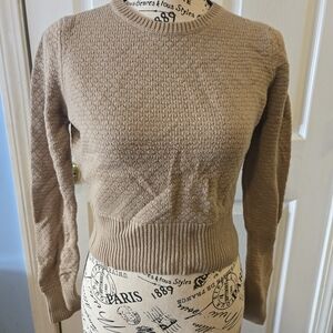 Banana Republic Textured Tan Crew Neck Sweater